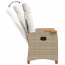 Lænestol med teplade med pude 62 x 64 x 112 cm polyrattan