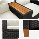 Reclining Bench med Bord Sort og Cremehvid 126 x 65 x 112 cm