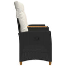 Reclining Bench med Bord Sort og Cremehvid 126 x 65 x 112 cm
