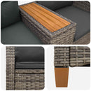 Reclining Bench med Bord Grå og Mørkegrå 126 x 65 x 112 cm