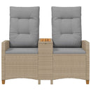 Reclining Bench med Bord Beige og lys grå 126 x 65 x 112 cm