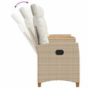 Reclining Bench med Bord Beige og cremehvid 126 x 65 x 112 cm