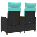 Reclining Bench med Bord Sort og turkis 126 x 65 x 112 cm