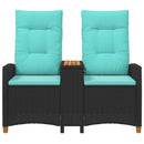 Reclining Bench med Bord Sort og turkis 126 x 65 x 112 cm