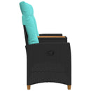 Reclining Bench med Bord Sort og turkis 126 x 65 x 112 cm
