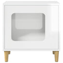 Kat Hus Gloss Hvid 51 x 30 x 52 cm Konstrueret træ