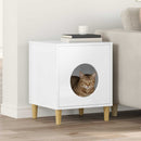 Kat Hus Gloss Hvid 42,5 x 40 x 53 cm Konstrueret træ