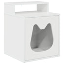 Kat Hus Gloss Hvid 42,5 x 40 x 53,5 cm Konstrueret træ