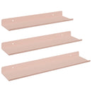 Svævende hylde Vægmonteret 3 pcs Lyserød 40 x 9 x 2,5 cm Stål