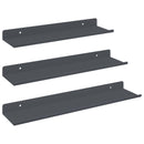 Svævende hylde Vægmonteret 3 pcs Antracit 40 x 9 x 2,5 cm Stål