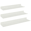 Svævende hylde Vægmonteret 3 pcs Hvid 40 x 9 x 2,5 cm Stål