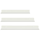 Svævende hylde Vægmonteret 3 pcs Hvid 40 x 9 x 2,5 cm Stål