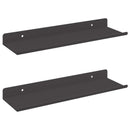 Svævende hylde 2 stk. Sort 30 x 9 x 2,5 cm Stål