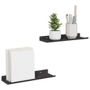 Svævende hylde 2 stk. Sort 30 x 9 x 2,5 cm Stål