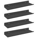 Svævende hylde 4 stk. Sort 30 x 9 x 2,5 cm Stål
