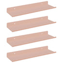 Svævende hylde Vægmonteret 4 pcs Lyserød 30 x 9 x 2,5 cm Stål