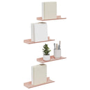 Svævende hylde Vægmonteret 4 pcs Lyserød 30 x 9 x 2,5 cm Stål