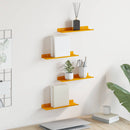 Svævende hylde 4 pcs Sennepsgul 30 x 9 x 2,5 cm Stål