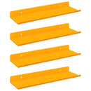 Svævende hylde 4 pcs Sennepsgul 30 x 9 x 2,5 cm Stål