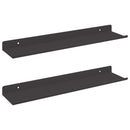 Svævende hylde 2 stk. Sort 40 x 9 x 2,5 cm Stål