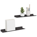 Svævende hylde 2 stk. Sort 40 x 9 x 2,5 cm Stål