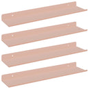 Svævende hylde Vægmonteret 4 pcs Lyserød 40 x 8,5 x 2,5 cm Stål