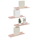 Svævende hylde Vægmonteret 4 pcs Lyserød 40 x 8,5 x 2,5 cm Stål