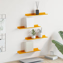 Svævende hylde 4 pcs Sennepsgul 40 x 8,5 x 2,5 cm Stål