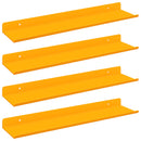 Svævende hylde 4 pcs Sennepsgul 40 x 8,5 x 2,5 cm Stål