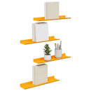Svævende hylde 4 pcs Sennepsgul 40 x 8,5 x 2,5 cm Stål