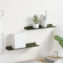 Svævende hylde 2 pcs Oliven grøn 40 x 8,5 x 2,5 cm Stål