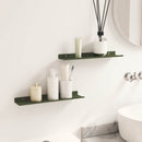 Svævende hylde 2 pcs Oliven grøn 40 x 8,5 x 2,5 cm Stål