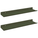 Svævende hylde 2 pcs Oliven grøn 40 x 8,5 x 2,5 cm Stål