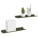 Svævende hylde 2 pcs Oliven grøn 40 x 8,5 x 2,5 cm Stål