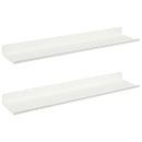 Svævende hylde Vægmonteret 2 pcs Hvid 40 x 8,5 x 2,5 cm Stål