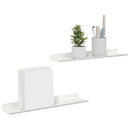 Svævende hylde Vægmonteret 2 pcs Hvid 40 x 8,5 x 2,5 cm Stål