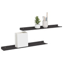 Svævende hylde 2 stk. Sort 60 x 9 x 2,5 cm Stål