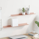 Svævende hylde Vægmonteret 2 pcs Lyserød 60 x 8,5 x 2,5 cm Stål