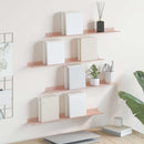 Svævende hylde Vægmonteret 4 pcs Lyserød 60 x 8,5 x 2,5 cm Stål