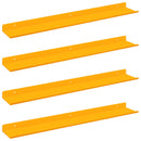 Svævende hylde 4 pcs Sennepsgul 60 x 8,5 x 2,5 cm Stål