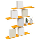 Svævende hylde 4 pcs Sennepsgul 60 x 8,5 x 2,5 cm Stål