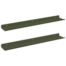 Svævende hylde 2 pcs Oliven grøn 60 x 8,5 x 2,5 cm Stål
