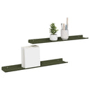 Svævende hylde 2 pcs Oliven grøn 60 x 8,5 x 2,5 cm Stål