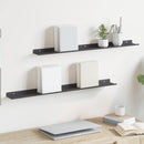 Svævende hylde Vægmonteret 2 pcs Sort 80 x 9 x 2,5 cm Stål