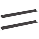 Svævende hylde Vægmonteret 2 pcs Sort 80 x 9 x 2,5 cm Stål