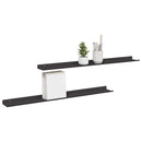 Svævende hylde Vægmonteret 2 pcs Sort 80 x 9 x 2,5 cm Stål