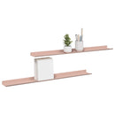 Svævende hylde Vægmonteret 2 pcs Lyserød 80 x 9 x 2,5 cm Stål