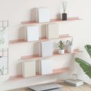 Svævende hylde Vægmonteret 4 pcs Lyserød 80 x 9 x 2,5 cm Stål