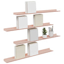 Svævende hylde Vægmonteret 4 pcs Lyserød 80 x 9 x 2,5 cm Stål