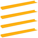 Svævende hylde 4 pcs Sennepsgul 80 x 9 x 2,5 cm Stål